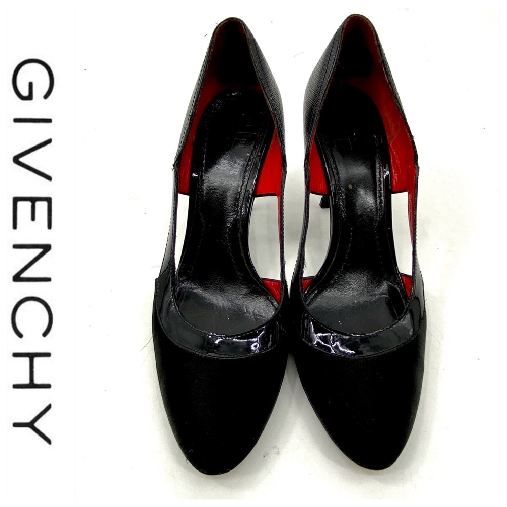 💕SALE💕 Givenchy Black Red Satin Leather Heels - Picture 2 of 8